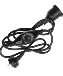 1.8m Black Inline Switch Mains Extension Cable