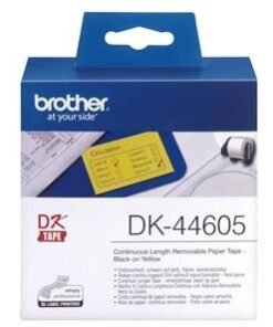 Brother DK44605 Yellow Continuous Removable Paper Tape 54mm x 30.48m