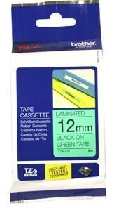 Brother TZe-731 12mm x 8m Black on Green Tape