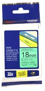 Brother TZe-741 18mm x 8m Black on Green Tape 1 Brother TZe-741 18mm x 8m Black on Green Tape