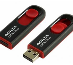 ADATA C008 Retractable USB 2.0 16GB Black/RedFlash Drive