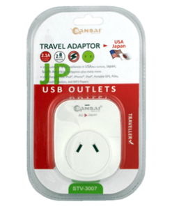 Sansai Outbound USB Travel Adapter - NZ/AU to Japan Plug