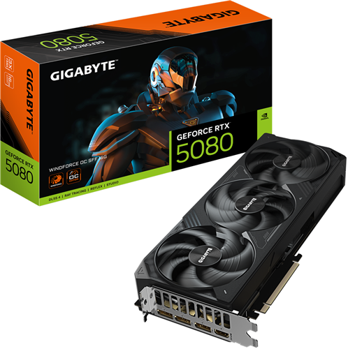 Gigabyte GV-N5080WF3OC-16GD RTX5080 16GB GDDR6X PCIE Graphics Card 1 Gigabyte GV-N5080WF3OC-16GD RTX5080 16GB GDDR6X PCIE Graphics Card