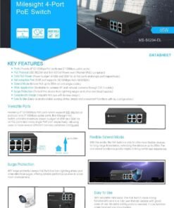 Alternative view of PoE Switch 4-Port – Power Over Ethernet ( MS-S0204-EL) – Milesight