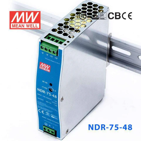 NDR-75-48 Single Output Industrial Power Supply 75W 48V - DIN Rail 1 NDR-75-48 Single Output Industrial Power Supply 75W 48V - DIN Rail