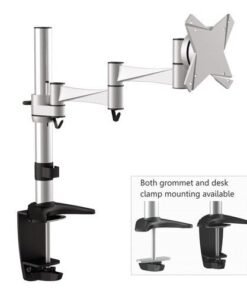 Brateck Elegant Single LCD Monitor Table Stand with Arm & Desk Clamp VESA 75/100mm Up to 24"
