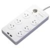 huntkey6outletsurgeprotectedpowerboardwithdual5v21ausbports3376