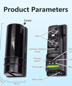 Alternative view of Dual-beam Infrared Sensor, 100M Wired Barrier Detector, Infrared Beam Detector, 8 Frequency Conversion, Digital Display